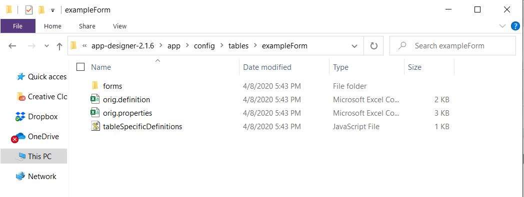 Example Form Folder