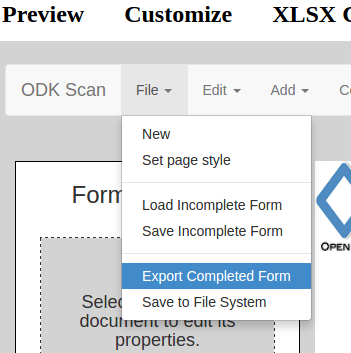 Export a Complete Form in Scan Form Designer
