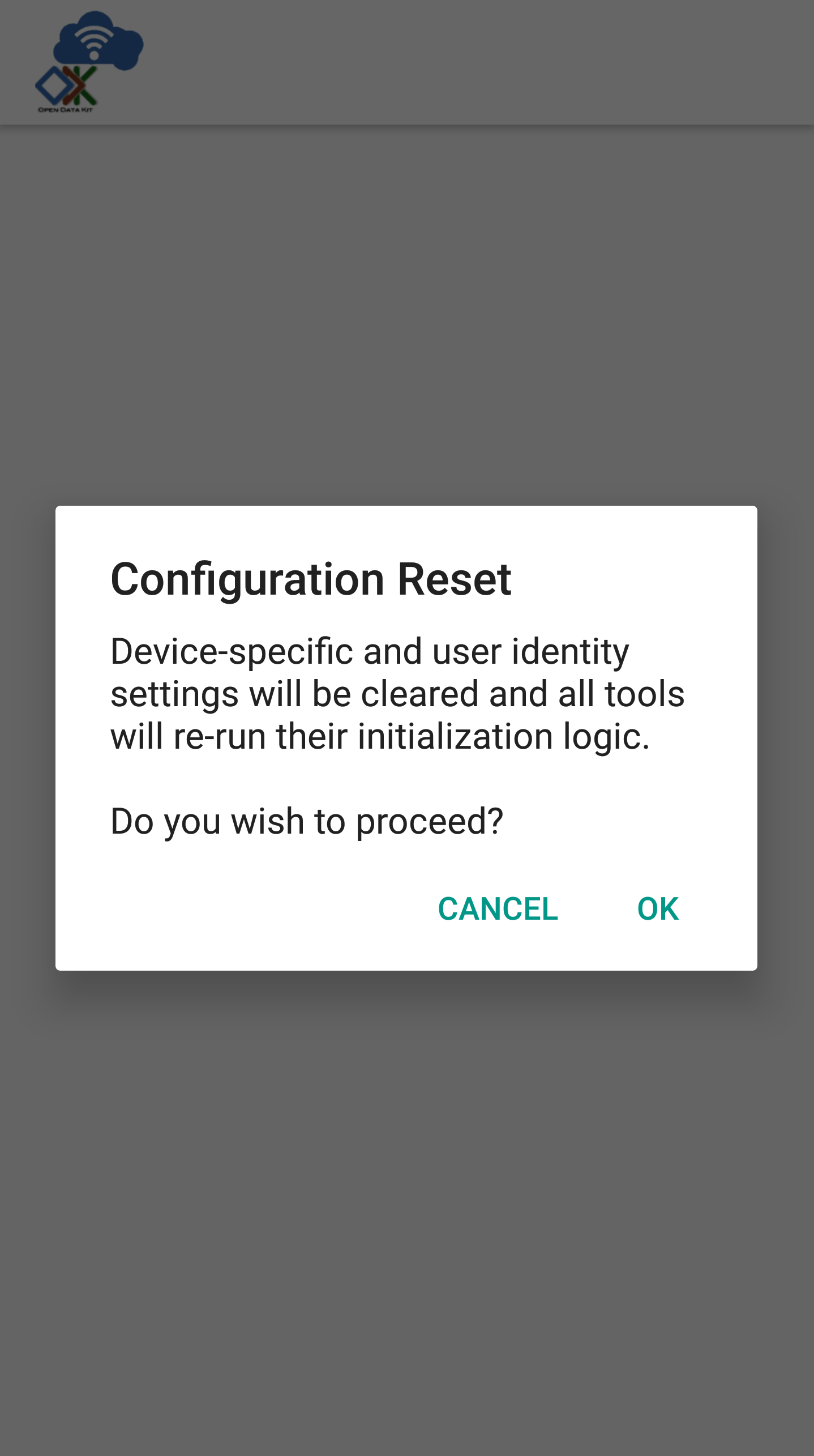 Reset Configuration Prompt