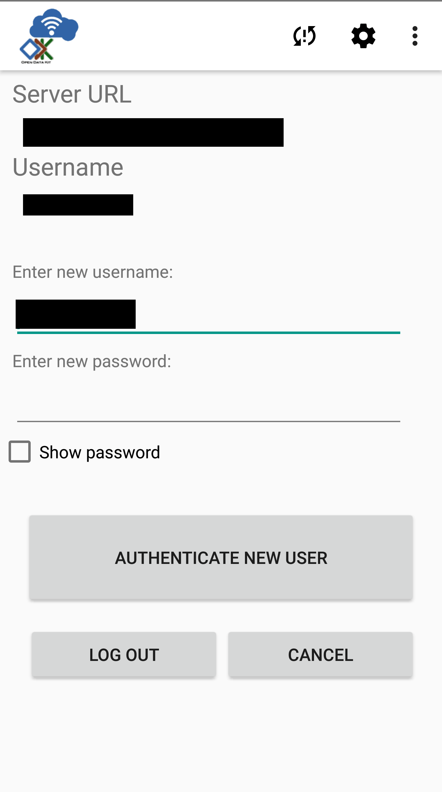 User Authentication Screen