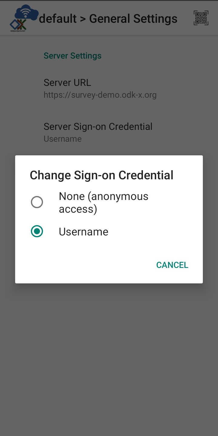Server Sign-on Credential
