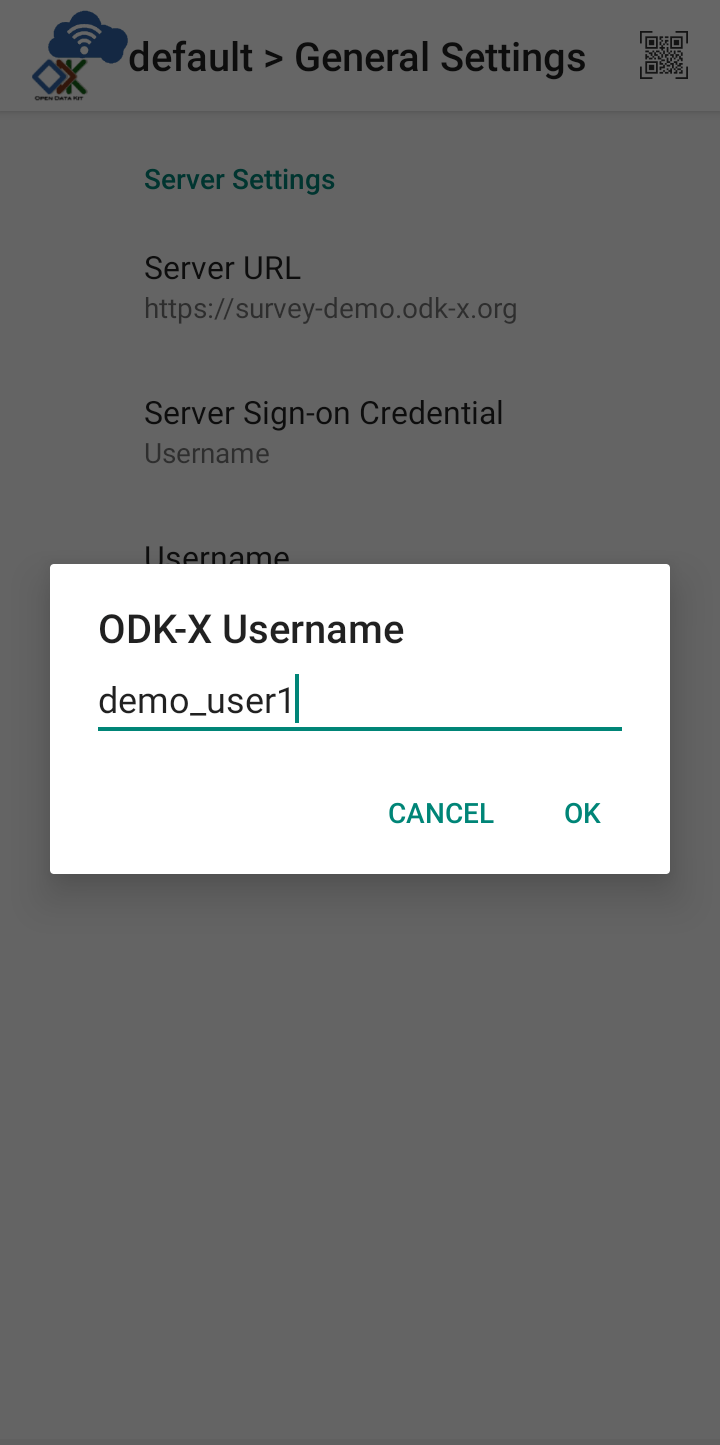 Username settings