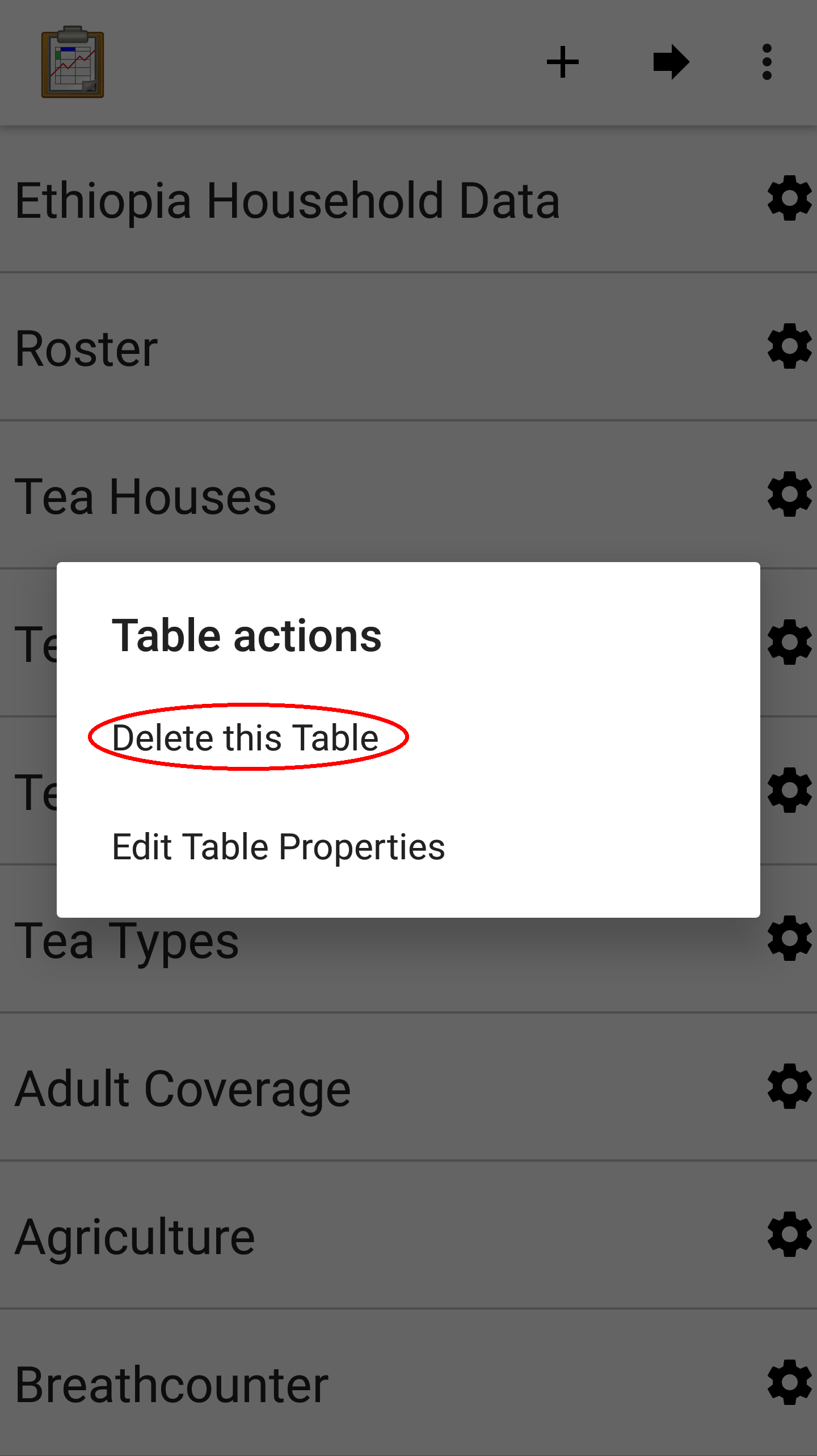 Delete Table