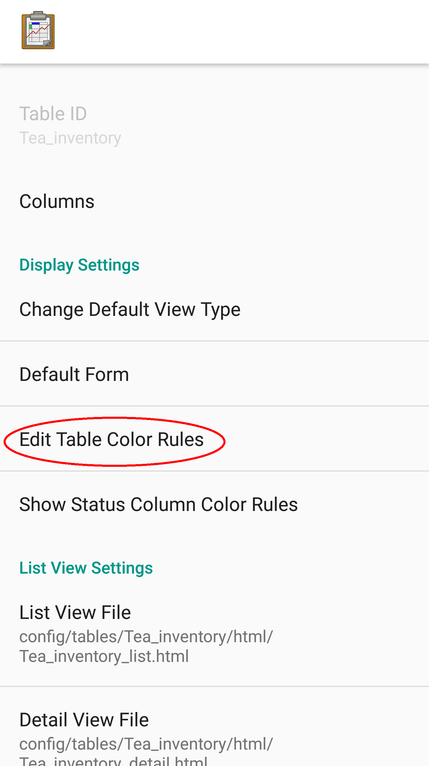 Edit Color Rules Button