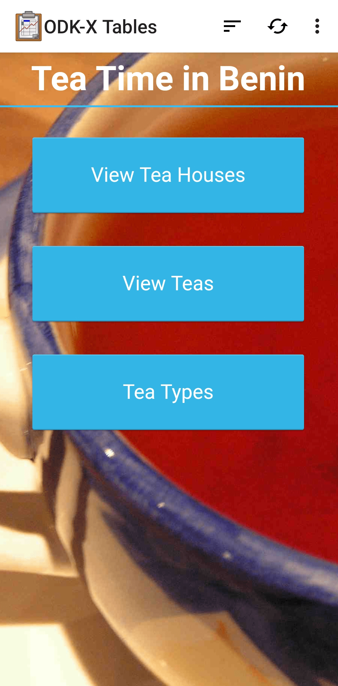 Tea Houses Custom Navigation